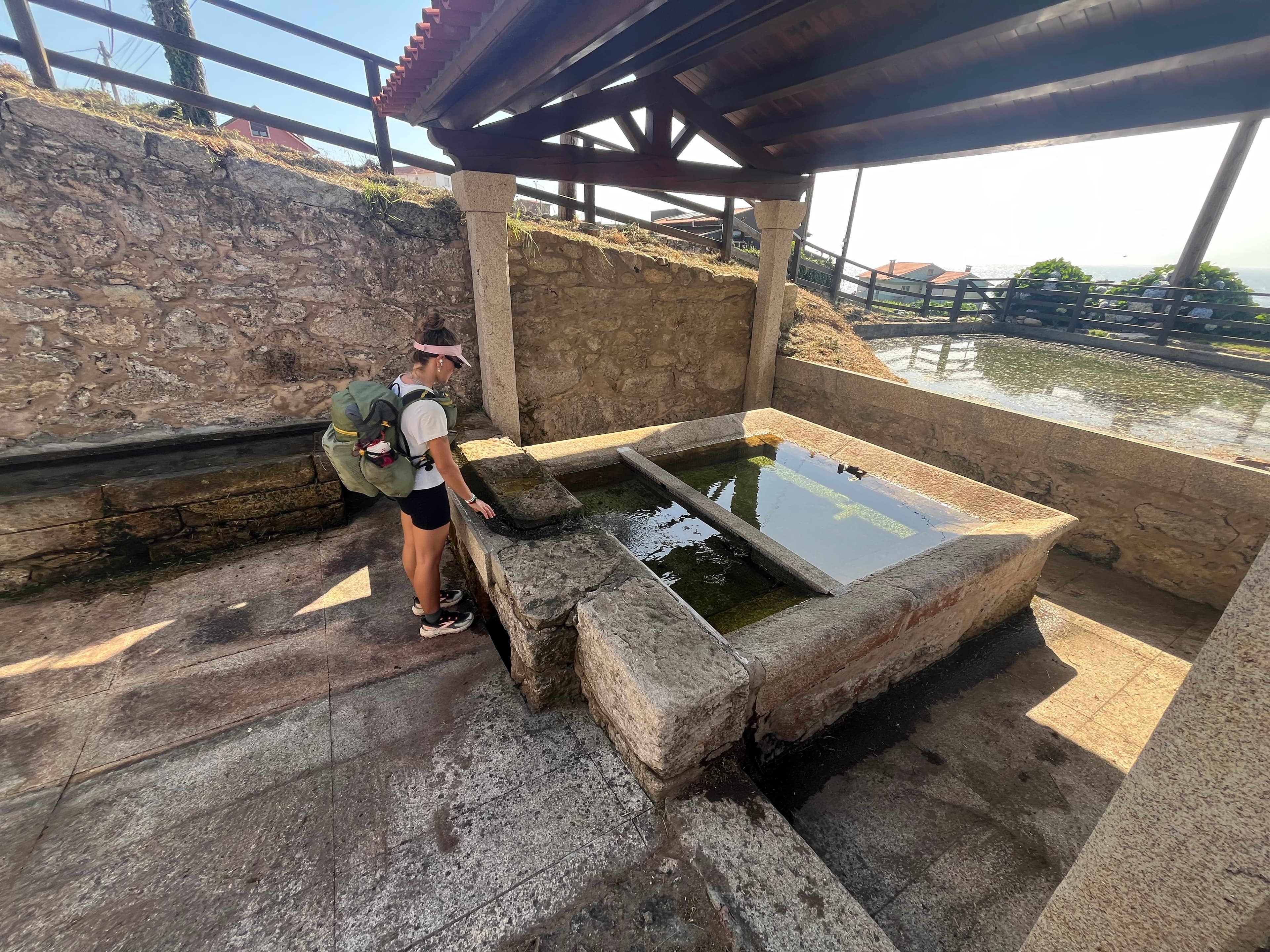 This is an old pilgrim clothes washing station