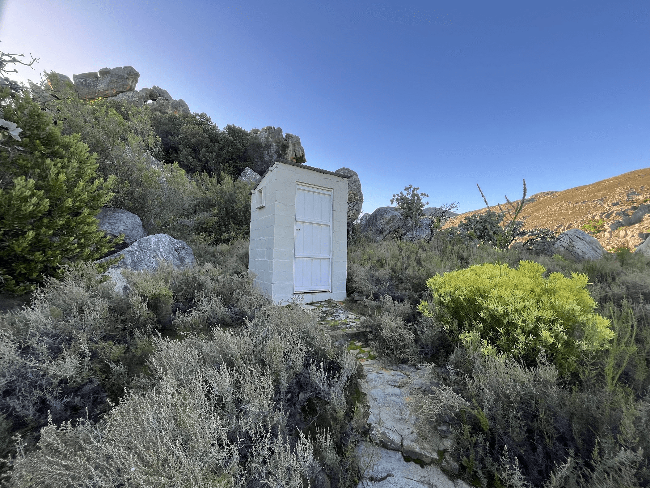 The luxury of a toilet in the wilderness.