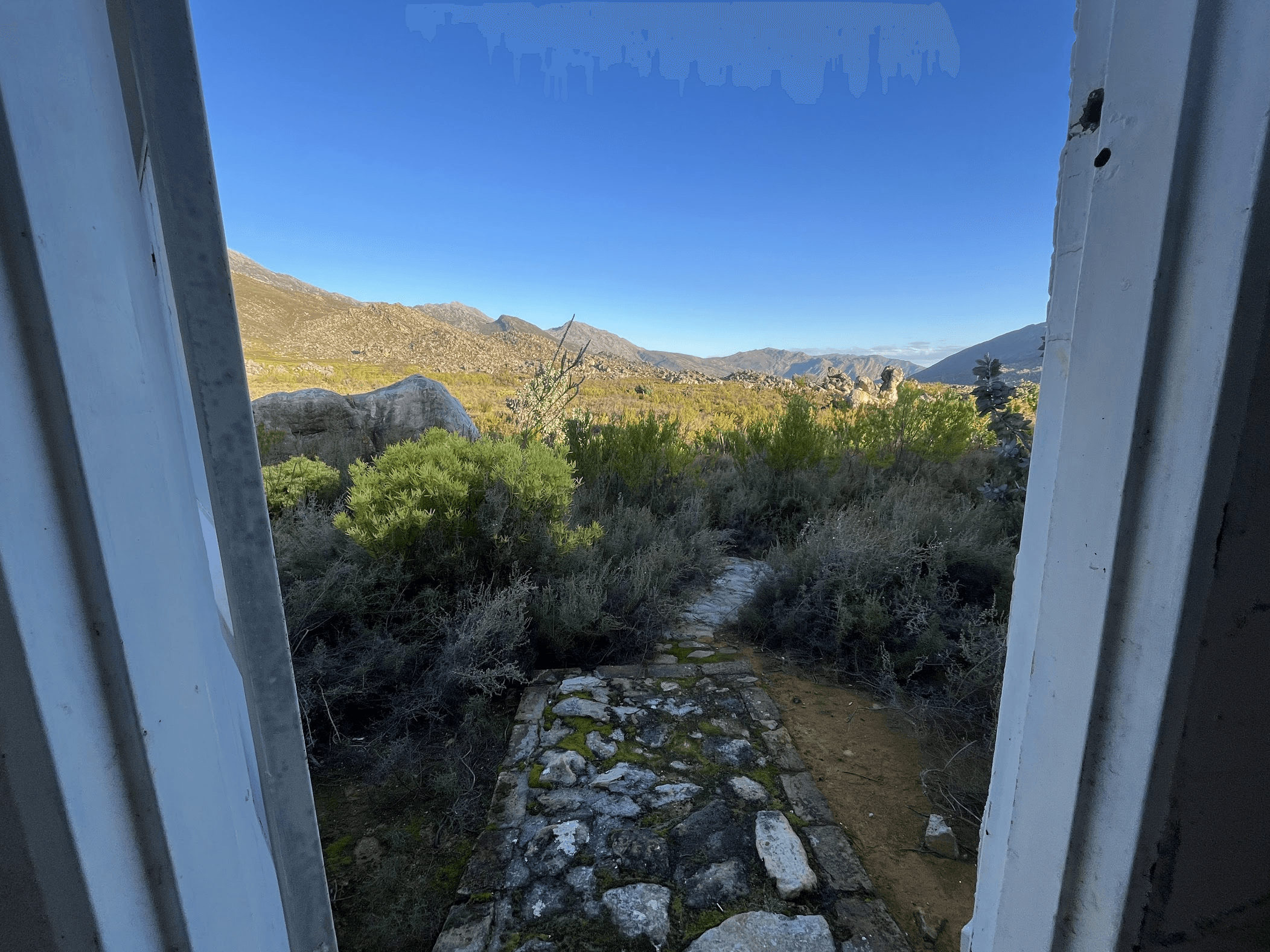 The luxury of a view in the luxurious toilet in the wilderness.