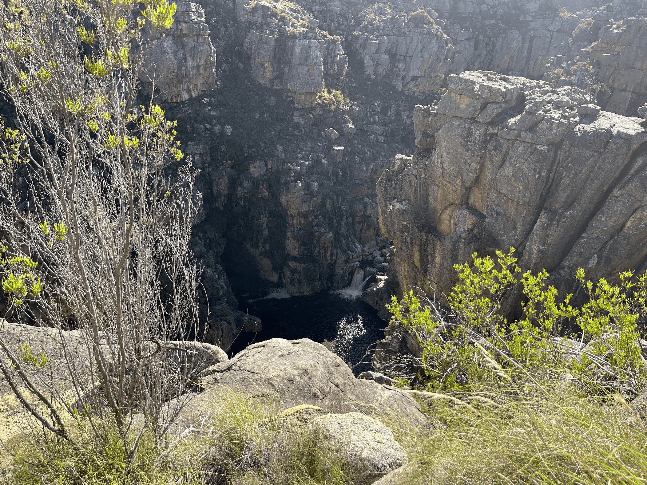 70m shear rock walls are the gates to hell.